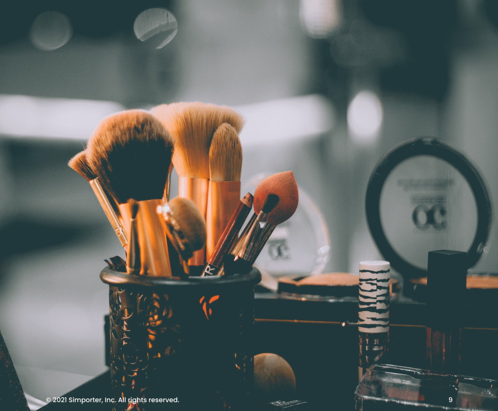 cosmetics - brushes - lipsticks